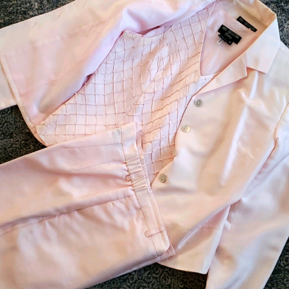Dons Collection Baby pink 100% silk 3 piece suit